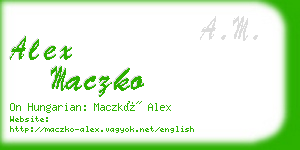 alex maczko business card